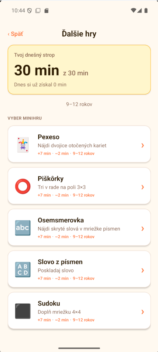 Ponuka mini hier