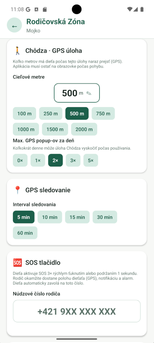 Rodičovská zóna – GPS