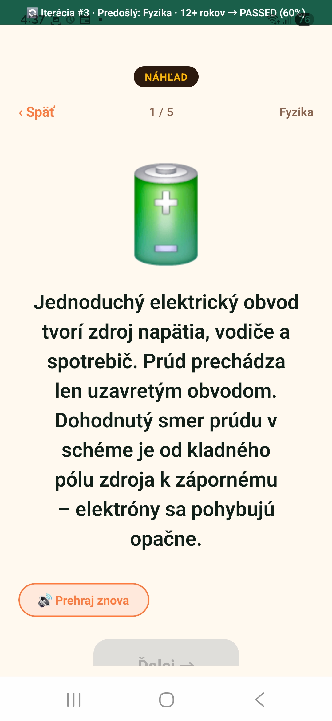 Fyzika 12+ — jednoduchý elektrický obvod